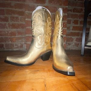 Jeffrey Campbell Metallic Gold Boots